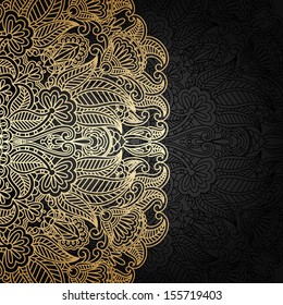 Vector Illustration Vintage Gold Floral Ornament Stock Vector (Royalty ...