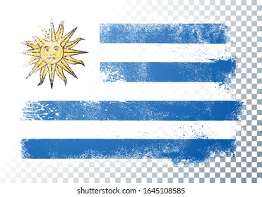 Vector Illustration vintage grunge texture flag of uruguay