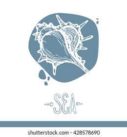 Vector illustration. Vintage hand drawn elements in nautical style. Perfect as background for greeting cards, business cards, covers, and more. Vector Illustration.