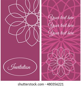 Vector illustration. Vintage invitation card for wedding. Isolated on white background. Hand drawn.