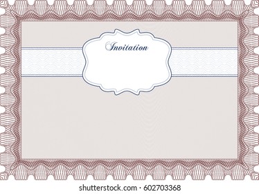 Vector illustration of Vintage invitation icon in brown.
