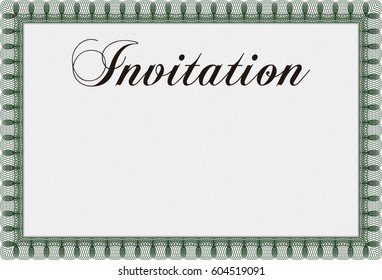 Vector Illustration of Vintage invitation template in green color
