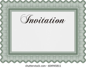 Vector illustration of Vintage invitation template icon in green.
