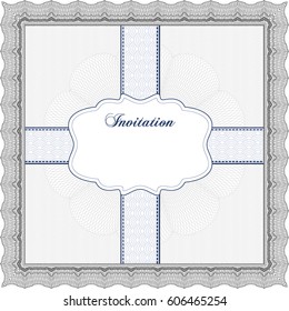 Vector Illustration of Vintage invitation template. With pattern and background. Excellent complex design. Vector illustration. 
