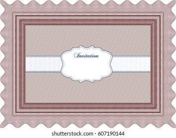 Vector Illustration of Vintage invitation template. Border, frame.With background. Excellent complex design. 
