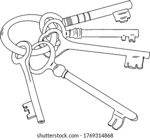 Vector illustration of vintage keys 