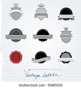 Vector illustration of vintage labels.