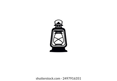 Vector illustration of vintage lamp in minimalistic style