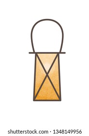 
Vector illustration of a vintage lantern. Orange lamp. Interior lighting. Lamp icon