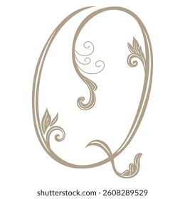 Vector Illustration of Vintage Letter and Monogram Q.