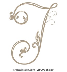 Vector Illustration of Vintage Letter and Monogram I.