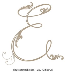 Vector Illustration of Vintage Letter and Monogram E.