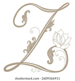 Vector Illustration of Vintage Letter and Monogram Z.