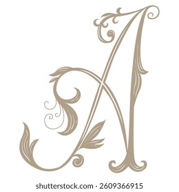 Vector Illustration of Vintage Letter and Monogram A.