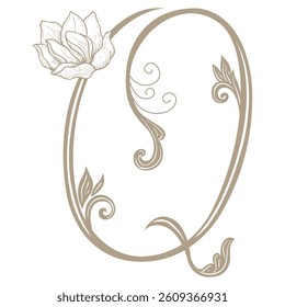 Vector Illustration of Vintage Letter and Monogram Q.