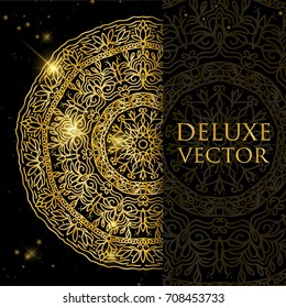 Vector illustration vintage mandala decorative elements. Islam Indian turkish motifs
