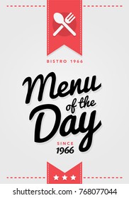 Vector Illustration Vintage Menu of the Day background template