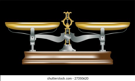 vector illustration of  vintage metal table scales