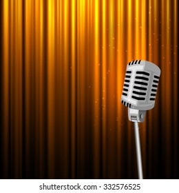 Vector illustration of Vintage Microphone