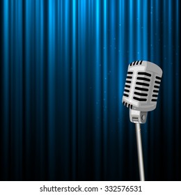 Vector illustration of Vintage Microphone