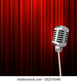Vector illustration of Vintage Microphone