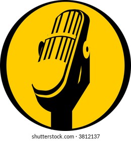 Vector illustration of Vintage microphone icon