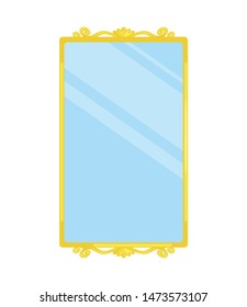 Vector  Illustration of  Vintage mirror isolated on white