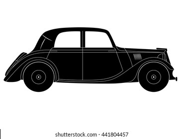 Vector illustration - vintage model of car