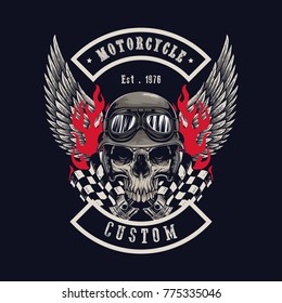 Skull Wearing Motorcycle Helmet Stock Vector (Royalty Free) 762512662