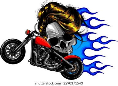 vector illustration of Vintage motorcycle on white background. digital draw