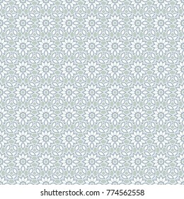 Vector illustration. Vintage multicolor seamless pattern in blue, brown and gray colors. Ceramic tile with colorful patchwork. Endless can be used for ceramic tile, wallpaper, linoleum, textile.