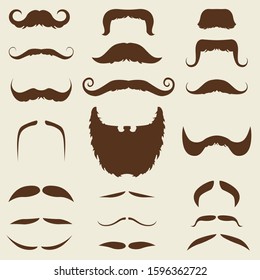 vector illustration of vintage mustache collection