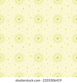 Vector illustration in vintage mystical style seamless pattern.