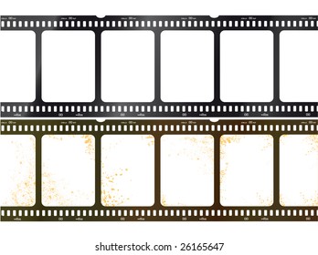 Vector illustration of vintage and new film