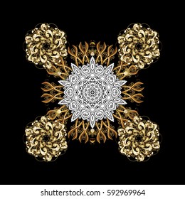 Vector illustration. Vintage on a background with golden elements.