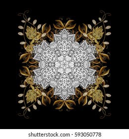 Vector illustration. Vintage on a background with golden elements.