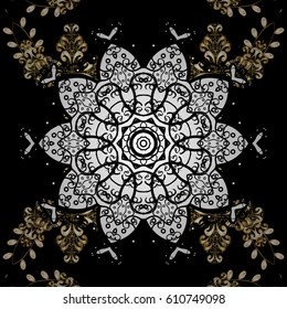Vector illustration. Vintage on a black background with golden elements.