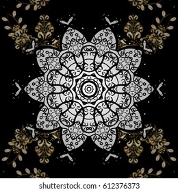 Vector illustration. Vintage on a black background with golden elements.
