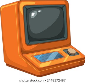 Vektorillustration eines Orangen-Vintage-Computers