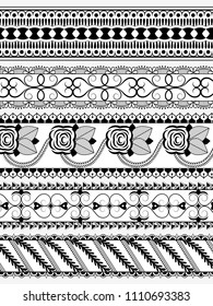 vector illustration of vintage ornate floral border for divider