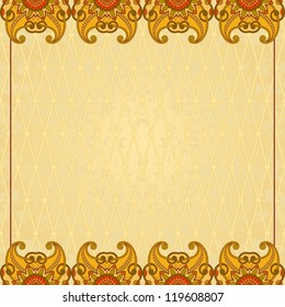 Vector illustration with vintage pattern for greeting card.