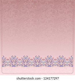 Vector illustration with vintage pattern for greeting card.