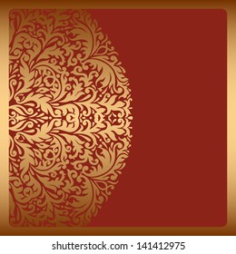 Vector illustration with vintage pattern for greeting card.