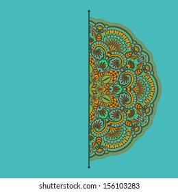 Vector illustration with vintage pattern for greeting card.