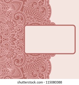 Vector illustration with vintage pattern for invitation card.