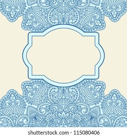 Vector illustration with vintage pattern for invitation card.