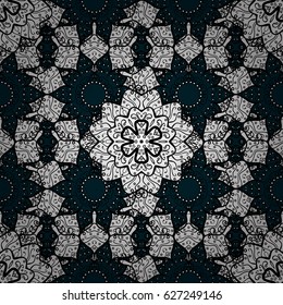 Vector illustration. Vintage pattern on a blue background with white elements.