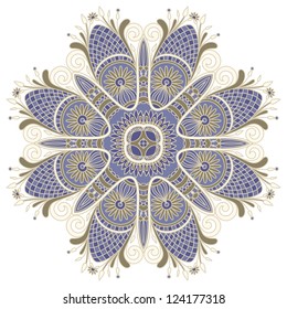 Vector illustration with vintage pattern for print, embroidery.