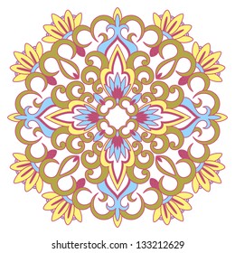 Vector illustration with vintage pattern for print, embroidery.
