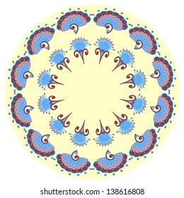 Vector illustration with vintage pattern for print, embroidery.